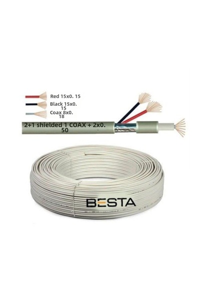 NW NessiWorld Kd-1388 250 Meters 2+1 0.50 Cctv Camera Cable