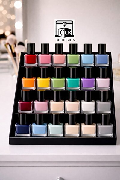 ÇK 3D TASARIM 4-Tier Nail Polish Stand-Nail Polish Organizer (Height 12.5 cm ...