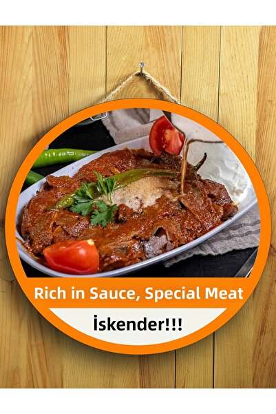 Mayeka Tablă de perete din lemn cu agățătoare Iskender pentru cafenele, resta...