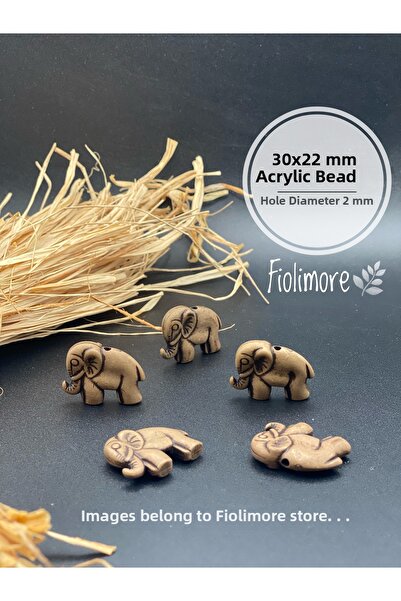 Fiolimore Elefant maro (5 bucăți) Mărgele acrilice pentru accesorii 30x22 mm ...