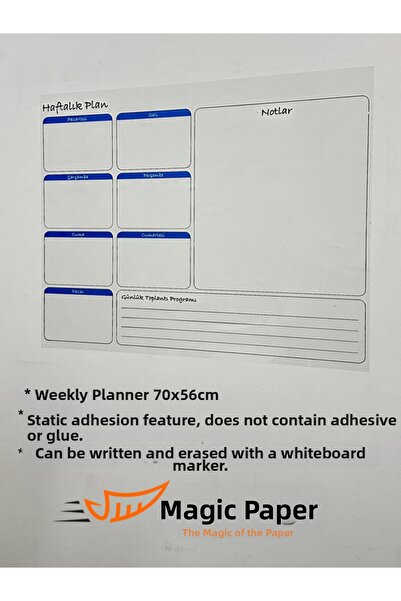 Practino Magic Paper Weekly Planner 70X56Cm with Static Cling Feature