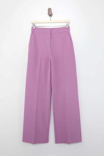 Trendyol Collection Lila Wideleg/Geniş Paça Dokuma Premium Pantolon Twoss26Pl...