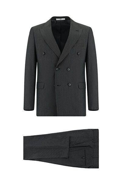 Kiğılı 6 Drop Regular Fit Costum cu dungi, croială standard, cu două rânduri ...