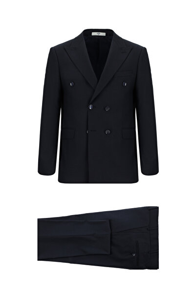 Kiğılı 7 Drop Slim Fit Costum cu model, cu două rânduri de nasturi, croială slim