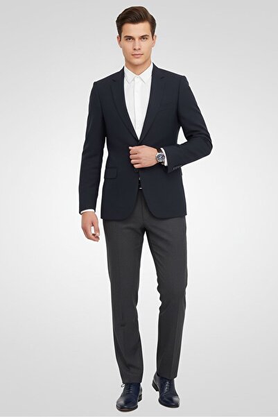Paul Smith Men Soho Fit Long Sleeve Plain Suit Jacket, Navy