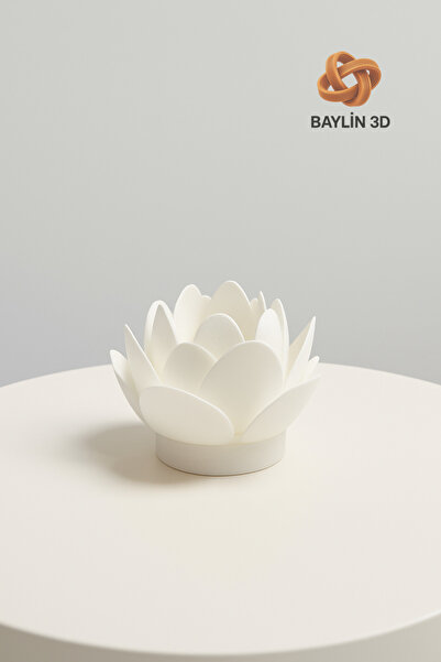Baylin3D Çiçek Tasarımlı Dekor Led Mum ile Birlikte Tealight