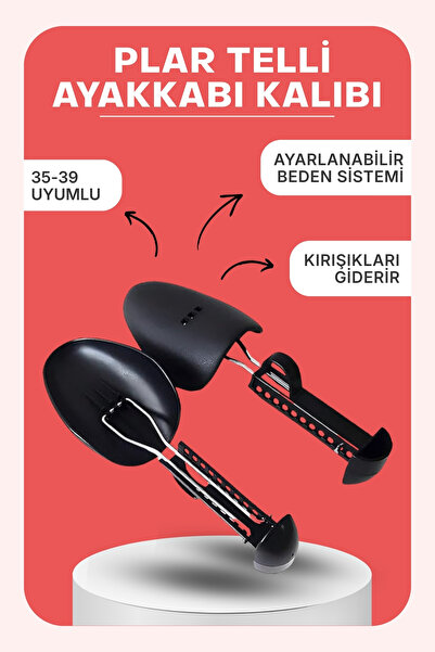 Dopar Telli Plastik Ayarlanabilir Plar Ayakkabı Kalıbı 1 Çift 35-39 Uyumlu Ka...