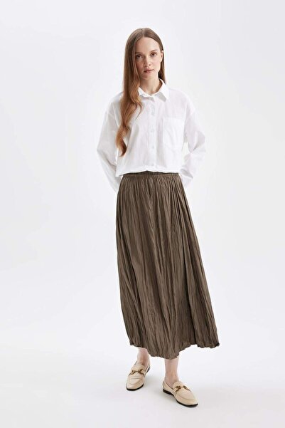 DeFacto Fusta maxi din satin în linie A D2139AX24SM