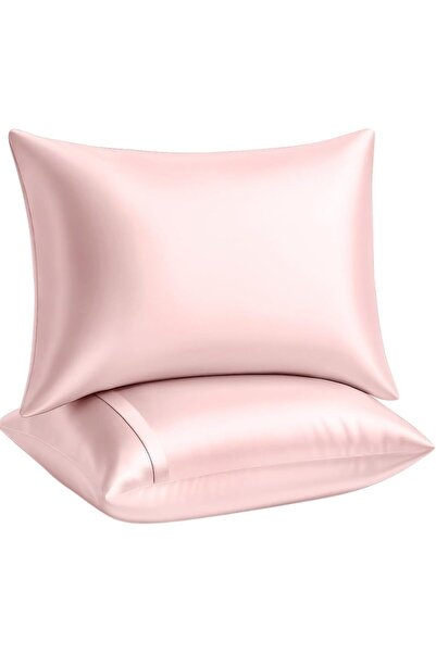 SB SizinBazar 2Pcs Pink Color Silk Satin Pillowcase for Hair and Skin Pillowc...