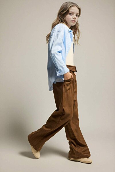 DeFacto Pantaloni cu dungi pentru fete croi larg pe picior G6901A826SP