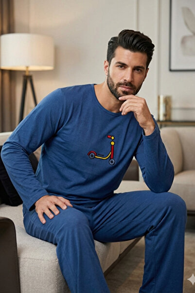 ELİTOL Pijama bărbați cu mâneci lungi, model tricotat