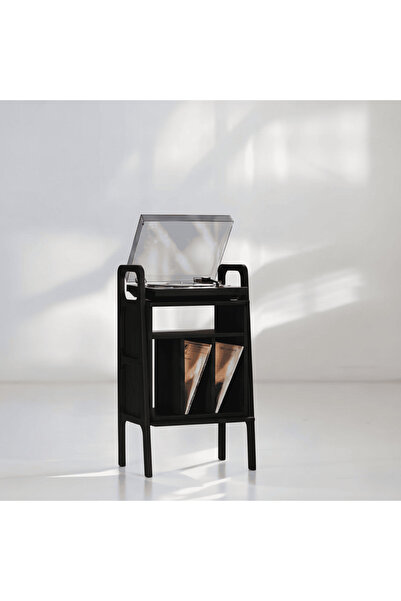 Woodesk Lyric, Ahşap Kitaplık Ve Pikap Standı, Siyah Renk