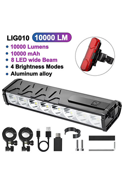 Choice 10000ML-305 NEWBOLER 8LED ضوء دراجة أمامي 10000LM ضوء دراجة 10000mAh م...