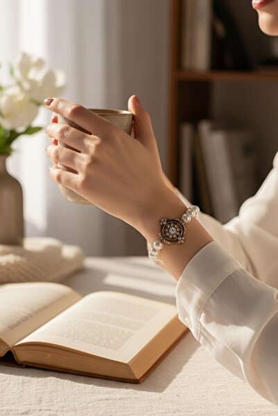 FAYRA ACCESSORIES Zirkon Taşlı İnci Bileklik