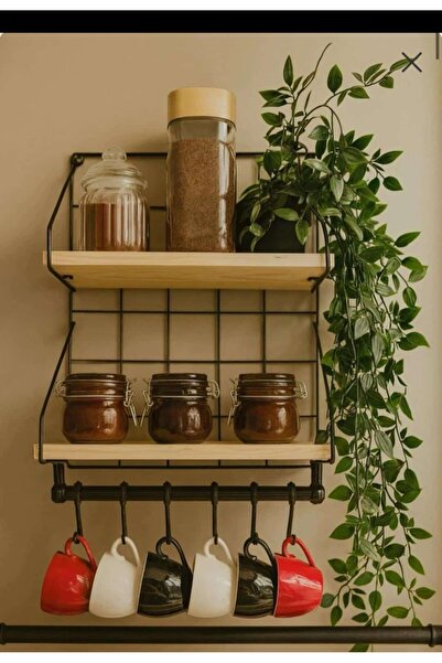 humazeyy Askılı iki kat ahşap raf