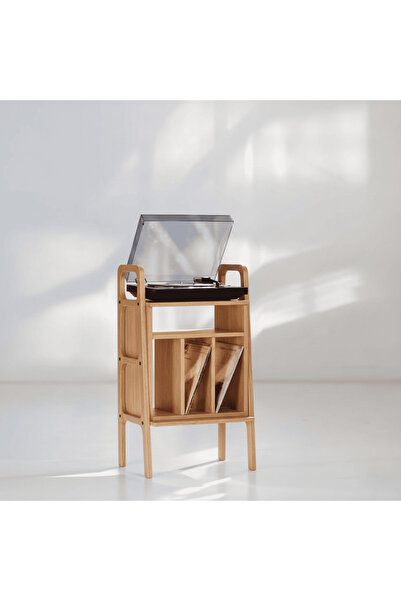 Woodesk Lyric, Ahşap Kitaplık Ve Pikap Standı, Natural Renk