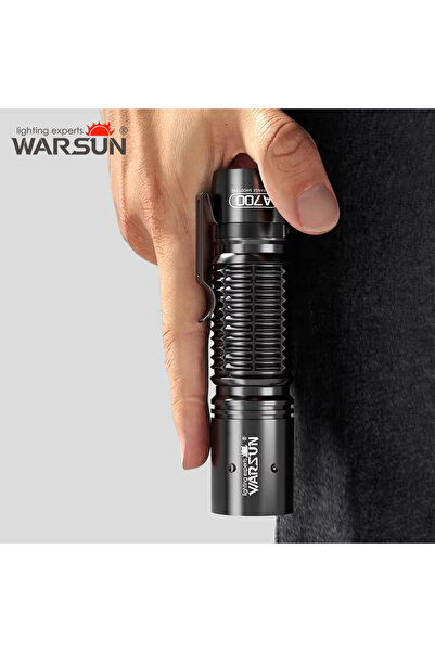 Choice مصباح يدوي أسود اللون من نوع Warsun 18650 يعمل ببطارية ليثيوم 18650، ب...