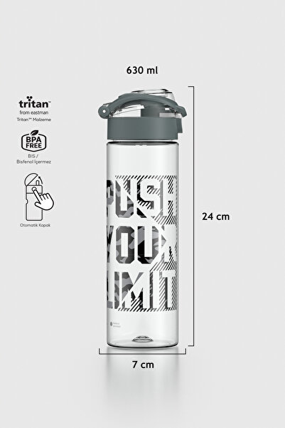 Renga Saga Push Your Limit Desen 630 ml Tritan Matara 912065 Füme