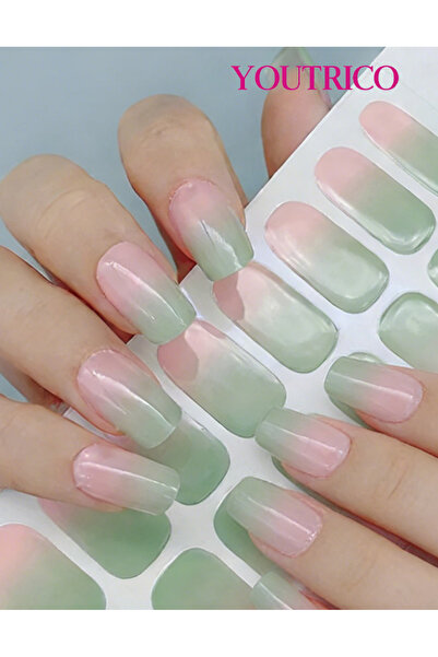 Youtrico 16 Fingers Glitter Nail Polish Stickers Self-Adhesive DIY