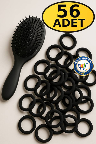 nistabolje 56 kusů Černá dámská dětská gumička do vlasů střední velikosti pru...