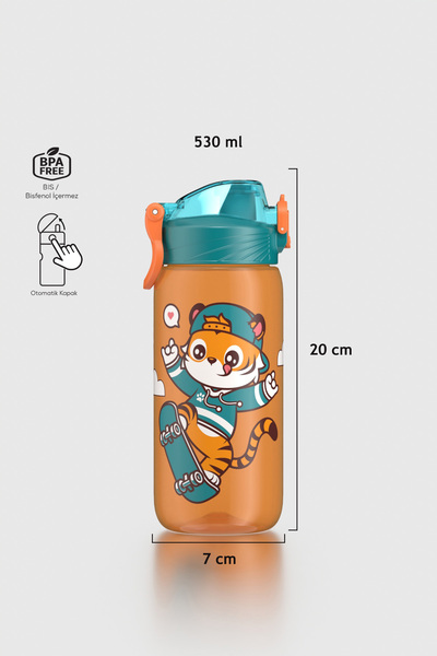 Renga Wave Desenli 530 ml Çocuk Matara 912169 Turuncu