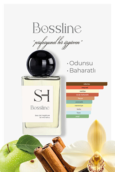 SH FRAGRANCES Bossline EDP Erkek Parfüm | Odunsu-Baharatlı | Elma-Erik-Bergam...