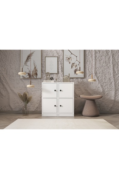 Nettrends Kapakli Çok Amaçli Dolap Beyaz 65 Cm Ça-d-1070-ç