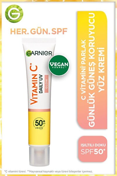 Garnier C Vitamini Parlak Günlük Güneş Koruyucu Fluid Yüz Kremi Işıltılı Doku...
