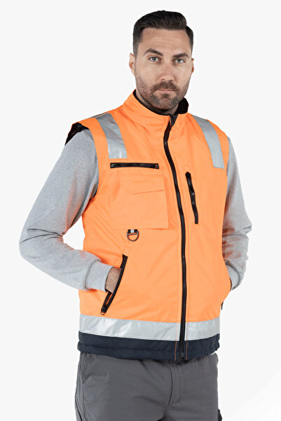 Yıldırımlar Giyim İş Yeleği Anorak Reflektörlü Fosforlu Oxford
