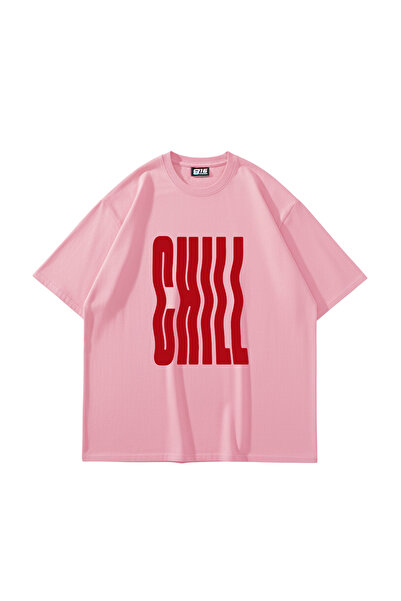 Sekizbiraltı Chill με τύπωμα oversized Ουνισέξ Ροζ Μπλουζάκι