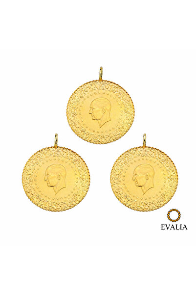 Evalia Takı 3 Adet Çeyrek Altın Kaplama Kolye Ucu