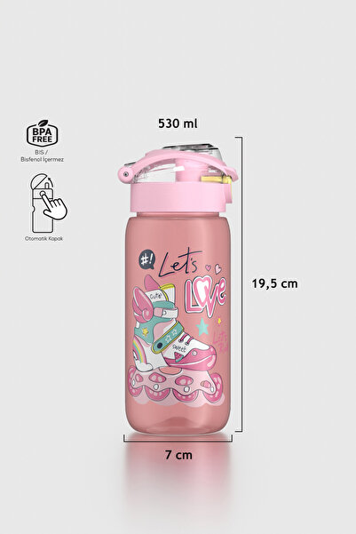 Renga Saga Desenli 530 ml Çocuk Matara 912174 Pembe-Sarı
