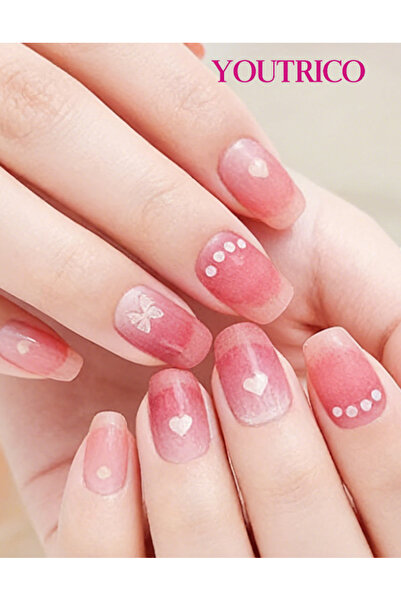 Youtrico 22 Fingers Glitter Nail Polish Stickers Self-adhesive Diy Fake Nail