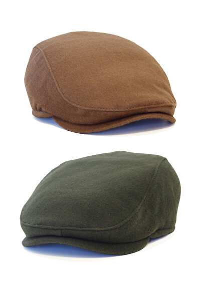 Capstories طقم قبعة شتوية مكون من قطعتين - قماش صوف كشمير - قبعات مقاس قياسي