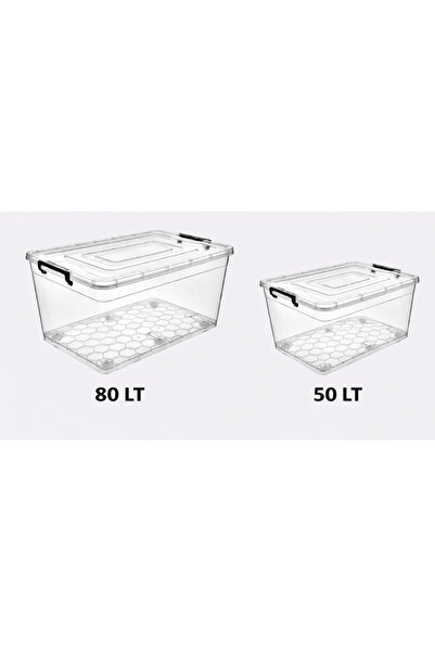 ARMATECH ENDÜSTRİYEL Wheeled Storage and Storage Container 80-50 Lt Set of 2