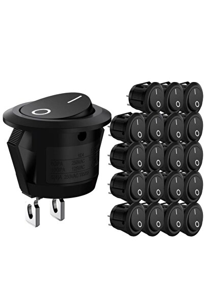 Choice 20PCS 20pcs 10pcs Rocker Switch Black On Off 2 Pin Mini Round Toggle S...