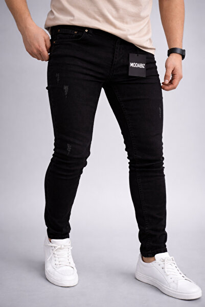 moda biz Jean cu unghii negri pentru bărbați Blugi din denim cu tăietură ital...