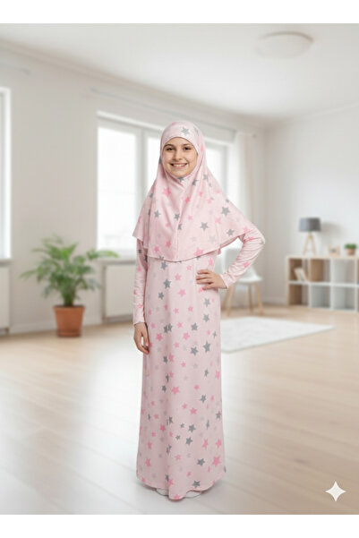 medipek Girl's Patterned Prayer Dress Lycra Flexible Printed Fabric