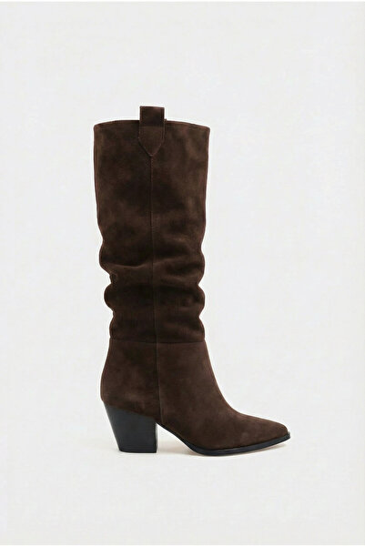 SHOEMARK İdra Kahve Hakiki Deri Süet Çizme