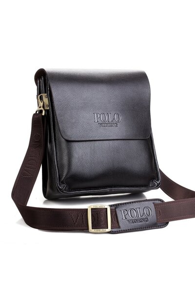 Choice حقيبة كتف بنية اللون، حقيبة بولو عمودية، حقيبة كتف رجالية عصرية مائلة