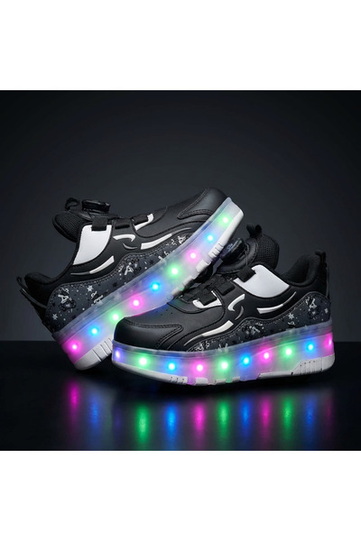 MARiE KAYKAYLI IŞIKLI PATENLİ ÇOCUK SPOR AYAKKABISI-KAYKAYLI ORTOPEDİK SPOR A...