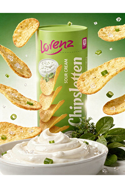 LORENZ Ekşi Krema Aromalı Patates Cipsi 100 G – Ferah Krema Lezzeti