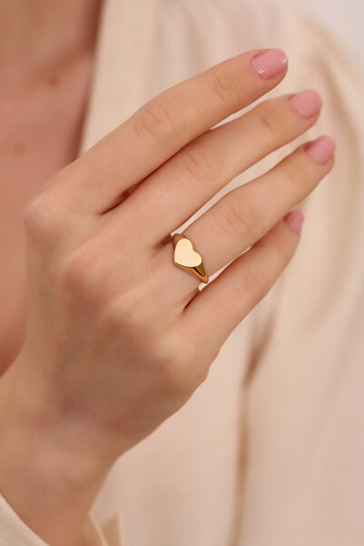 Altınkesesi 14 Ayar Altın Kalp Sade Yüzük