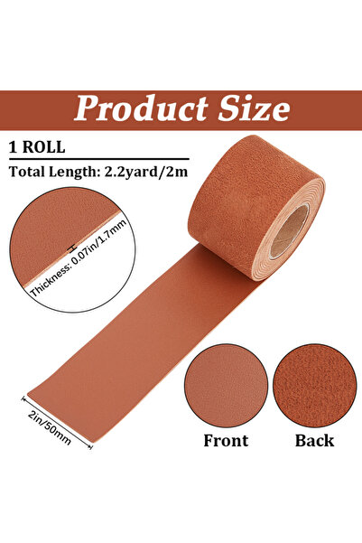 Choice AECH03-06509 لفة واحدة من شرائط الجلد الأسود 2 بوصة/50 مم، طول 79 بوصة...