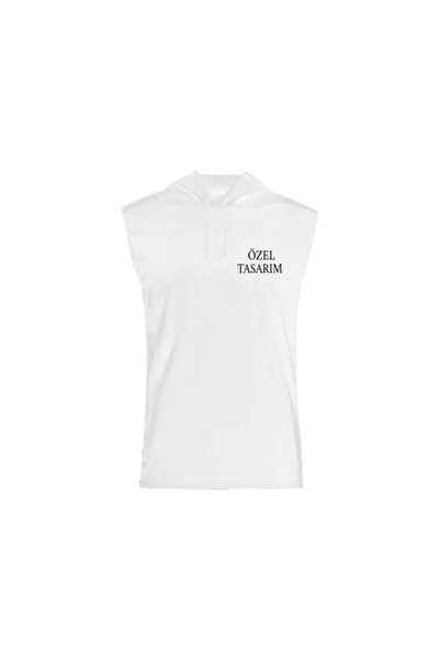 Kanonik Education Tricou cu glugă și mâneci zero, cu design tip tricou