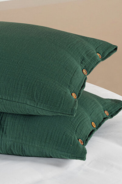 Owra 2-Piece Pillowcase 100% Cotton - 2 Layer Muslin, 50X70, Buttoned, Suitab...