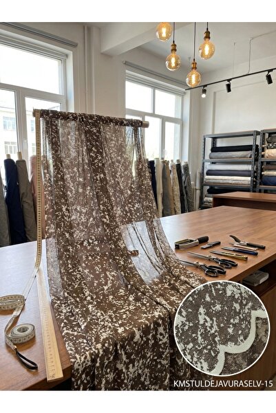 LEVENT ÖZEL Raşel Jakar Desenli Tül Perdelik Kumaş 100en300boy