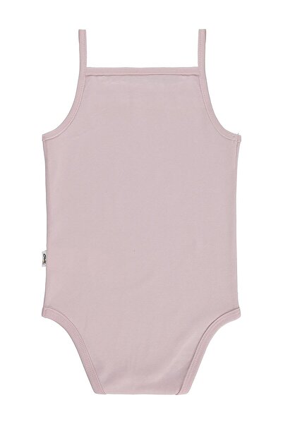 Civil Baby Penye İp Askılı Dantelli 3-9 Ay Kız Çıtçıtlı Badi - Pembe 9-12 Ay