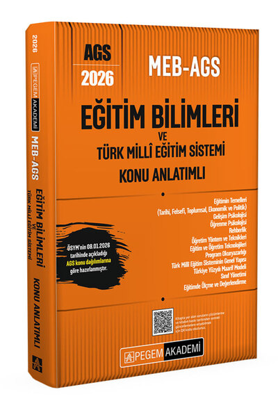Pegem Akademi Yayıncılık 2026 MEB AGS Eğitim Bilimleri ve Türk Milli Eğitim S...