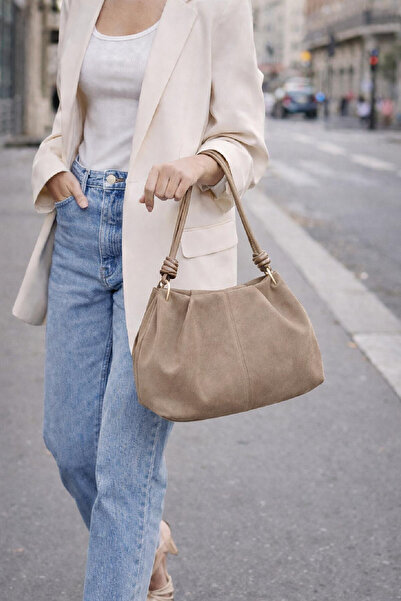 Mckanzie Knotted Handle Suede Bag